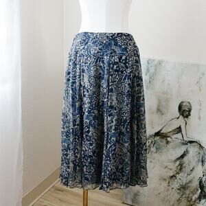 Charter Club Silk Paisley Midi skirt size 12 L NWT